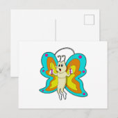 Vlinder bij springtouw fitness briefkaart (Voorkant / Achterkant)