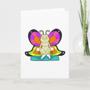 Vlinder bij yoga in kruisbeen kaart