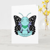 Vlinder bij yoga rekoefeningen kaart (Gele Bloem)