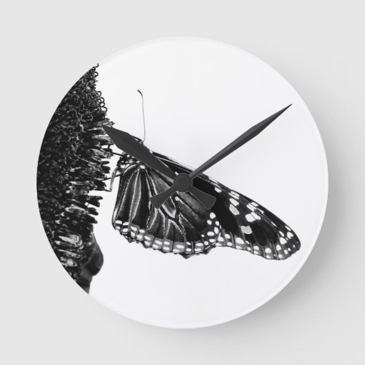 vlinder blacq ronde klok (Voorkant)
