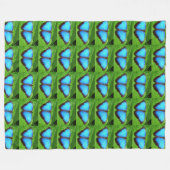vlinder blad natuur vleugels vleugel schattig blau fleece deken (Voorkant (Horizontaal))
