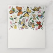  vlinder blanco handgeschreven bruiloft plaatskaartje (Binnenkant ongevouwen)