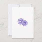 Vlinder Blauw  Aster Bloemen Bruiloft Kaart (Achterkant)