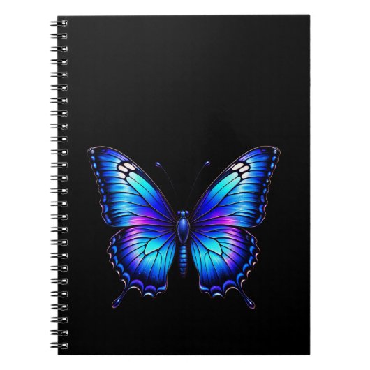 Vlinder blauw notitieboek (Voorkant)