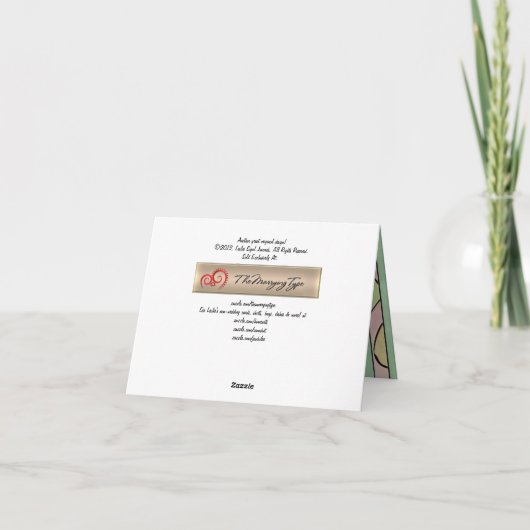 Vlinder Blauw op Smaragd Groen Bedankkaart (Achterkant)