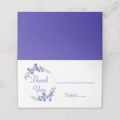 Vlinder Blauwe Bloemen Vlinders Trouwfeest Plaatskaartje (Buitenkant ongevouwen)