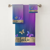 Vlinder blauwe handdoek (Insitu)