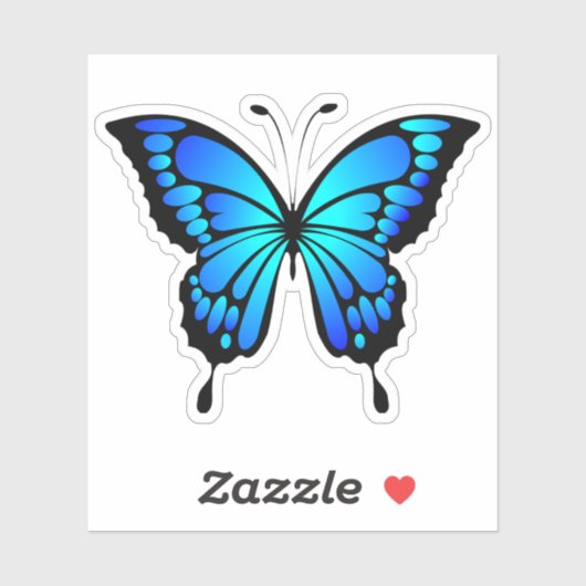 Vlinder Blauwe Insect Illustratie-20284 Sticker (Vel)