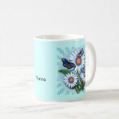 Vlinder Blauwe Madeliefjes Koffiemok (Voorkant rechts)