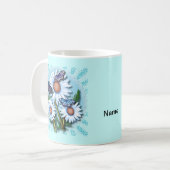 Vlinder Blauwe Madeliefjes Koffiemok (Voorkant links)