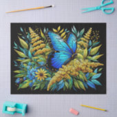 Vlinder Blauwe Morpho Glas-in-lood Decoupage Tissuepapier (Craft)
