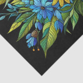 Vlinder Blauwe Morpho Glas-in-lood Decoupage Tissuepapier (Detail)