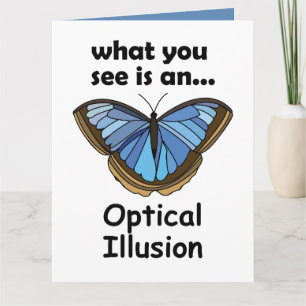 Vlinder Blauwe Morpho Optische Illusie Grappige Qu Kaart