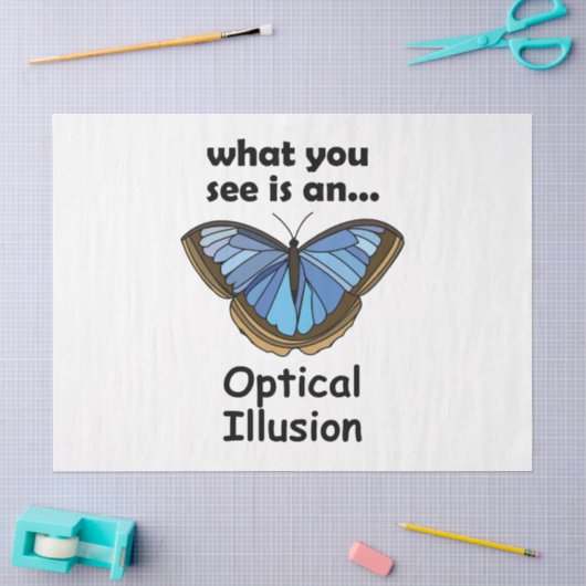 Vlinder Blauwe Morpho Optische Illusie Grappige Qu Tissuepapier (Craft)