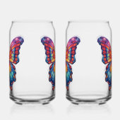 Vlinder Blauwe Oranje Vleugels Blikvorm Glas (Links)