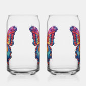 Vlinder Blauwe Oranje Vleugels Blikvorm Glas (Rechts)