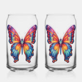 Vlinder Blauwe Oranje Vleugels Blikvorm Glas (Achterkant)