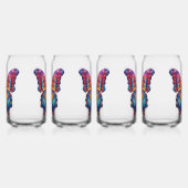 Vlinder Blauwe Oranje Vleugels Blikvorm Glas (Rechts)