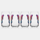 Vlinder Blauwe Oranje Vleugels Blikvorm Glas (Links)