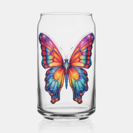 Vlinder Blauwe Oranje Vleugels Blikvorm Glas