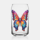 Vlinder Blauwe Oranje Vleugels Blikvorm Glas (Achterkant)