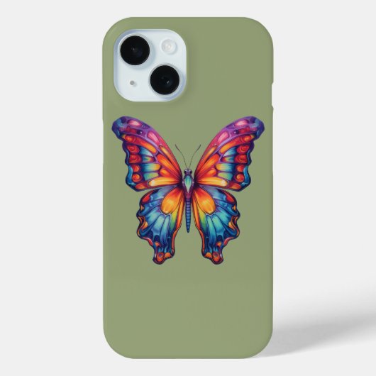 Vlinder Blauwe Oranje Vleugels Case-Mate iPhone Case (Achterkant)