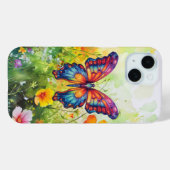 Vlinder Blauwe Oranje Vleugels Case-Mate iPhone Case (Achterkant (horizontaal))