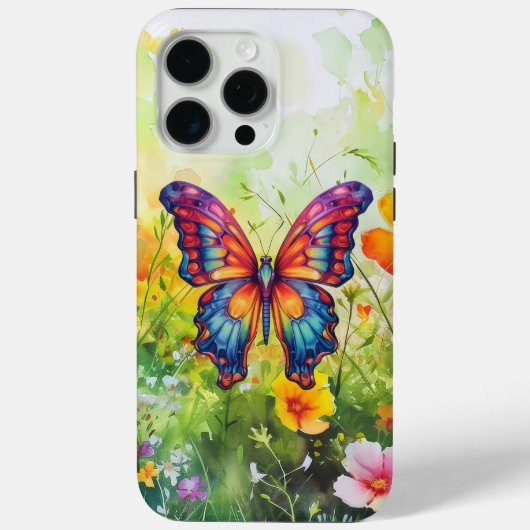 Vlinder Blauwe Oranje Vleugels Case-Mate iPhone Case (Achterkant)
