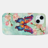 Vlinder Blauwe Oranje Vleugels Case-Mate iPhone Case (Achterkant (horizontaal))