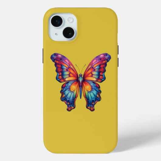 Vlinder Blauwe Oranje Vleugels Case-Mate iPhone Case (Achterkant)