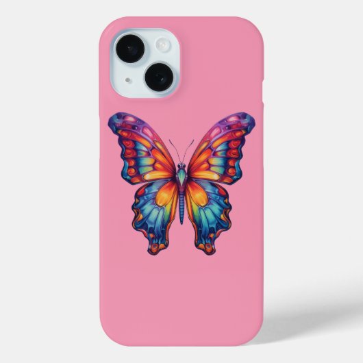 Vlinder Blauwe Oranje Vleugels Case-Mate iPhone Case (Achterkant)