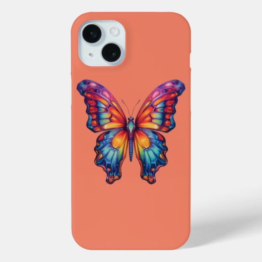 Vlinder Blauwe Oranje Vleugels Case-Mate iPhone Case (Achterkant)