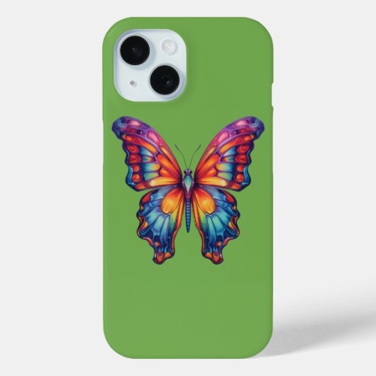 Vlinder Blauwe Oranje Vleugels Case-Mate iPhone Case (Achterkant)