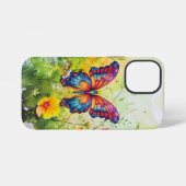 Vlinder Blauwe Oranje Vleugels iPhone Hoesje (Achterkant horizontaal)