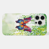 Vlinder Blauwe Oranje Vleugels iPhone Hoesje (Achterkant horizontaal)