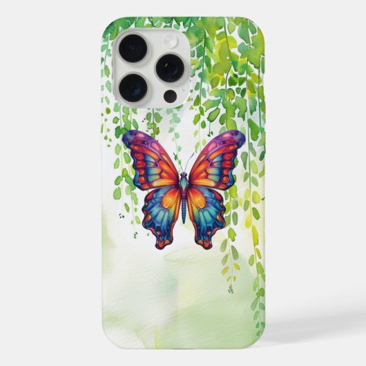 Vlinder Blauwe Oranje Vleugels iPhone Hoesje (Achterkant)