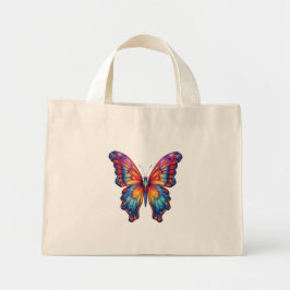 Vlinder Blauwe Oranje Vleugels Mini Tote Bag