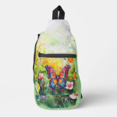Vlinder Blauwe Oranje Vleugels Sling Bag (Voorkant)