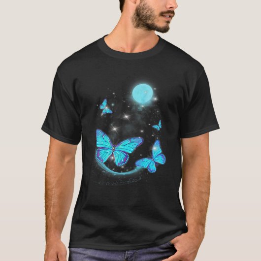 Vlinder Blauwmaan Mooi T-shirt (Voorkant)