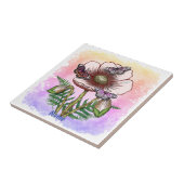 Vlinder Bleke Klaproos  Tegeltje (Zijkant)