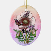 Vlinder Bleke Papaver Keramisch Ornament (Rechts)