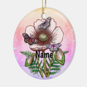 Vlinder Bleke Papaver Keramisch Ornament (Links)