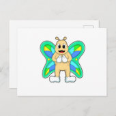 Vlinder blij briefkaart (Voorkant / Achterkant)