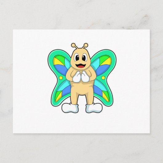 Vlinder blij briefkaart (Voorkant)