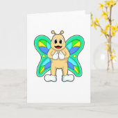 Vlinder blij kaart (Gele Bloem)