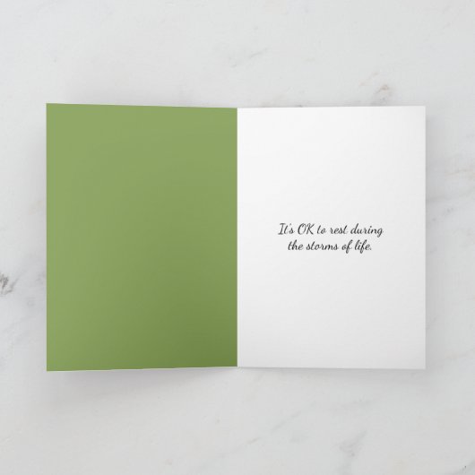 Vlinder blijft droog onder een blad kaart (Binnen)