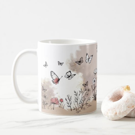 Vlinder Bliss Koffiemok (Met donut)