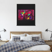 Vlinder Bloeiende Rozenboom Canvas Afdruk (Insitu (Slaapkamer))
