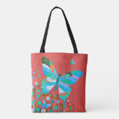 Vlinder & Bloem Abstracte Boodschappentas Tote Bag (Achterkant)