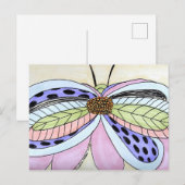 Vlinder Bloem Ansichtkaart Briefkaart (Voorkant / Achterkant)